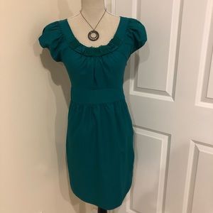 The Limited - Puff Sleeve Emerald Green Dress